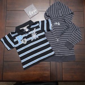 collared shirt and jacket w/ hood 2T